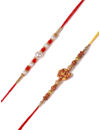 YouBella 2 Rakhi and 2 Greeting Card Combo for Brother, Rakhi Gift for Brother/bhaiyya/bhai (Style 1)